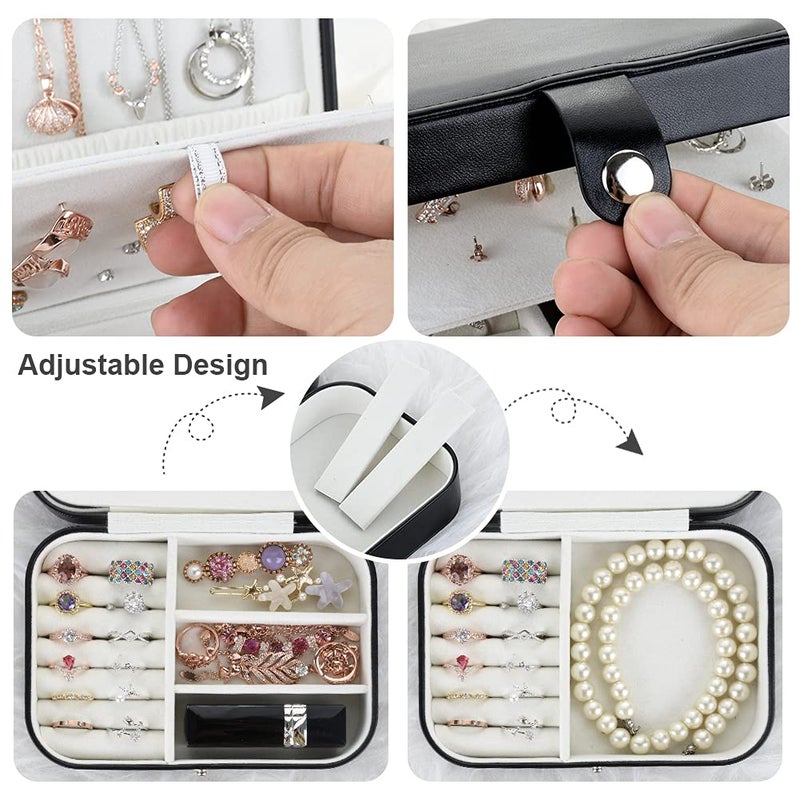 homchen Travel Jewelry Organiser Cases, Jewelry Storage Box for Necklace, Earrings, Rings, Bracelet (Box-White) - Image 5